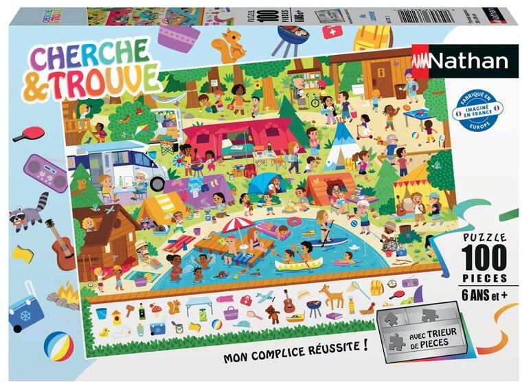 Ravensburger Nathan puzzle 100 p - Au camping (Cherche et trouve)
