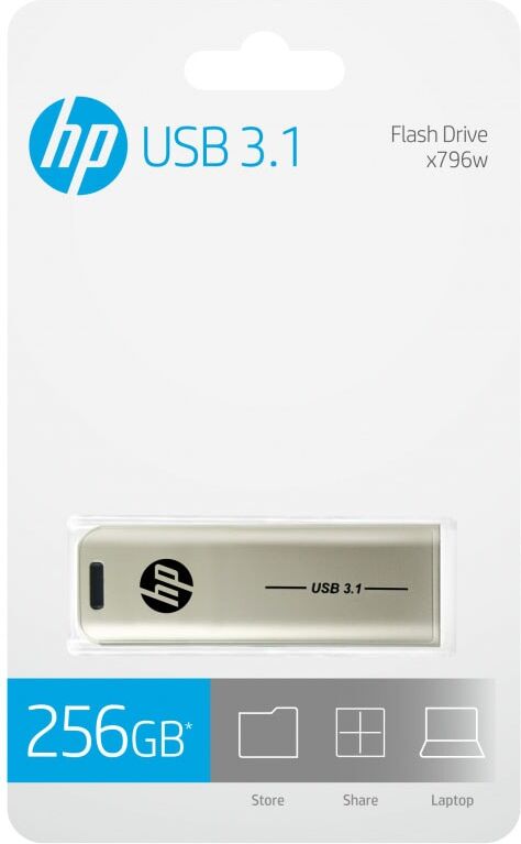 HP USB-Stick "x796w", silber (silberfarben), 256GB GB, USB-Sticks