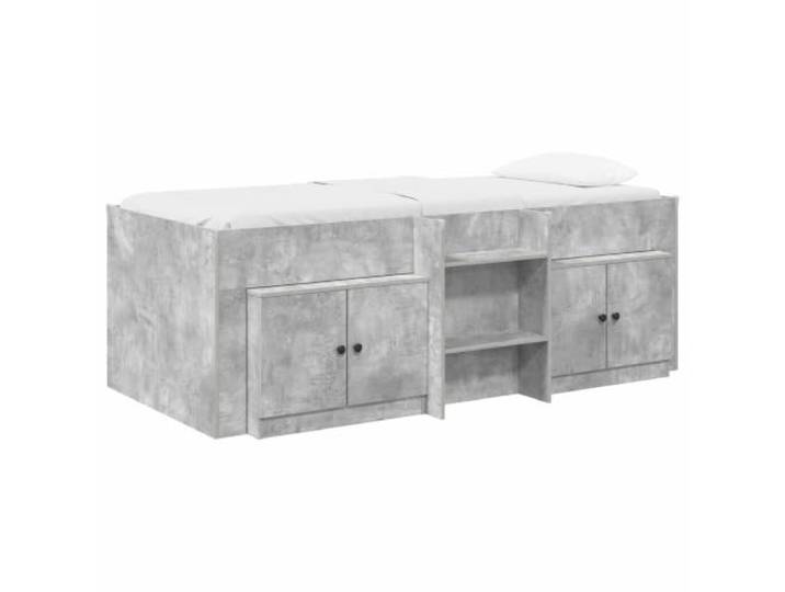 HFXHIJXQ Loftbett Bettgestell mit Schrank 3 STK Betongrau 100x200cm Kompakte Raumlösung fürs Schlafzimmer: Hochbett inklusive zwei integrierbaren Schränken aus robustem Holzwerkstoff.