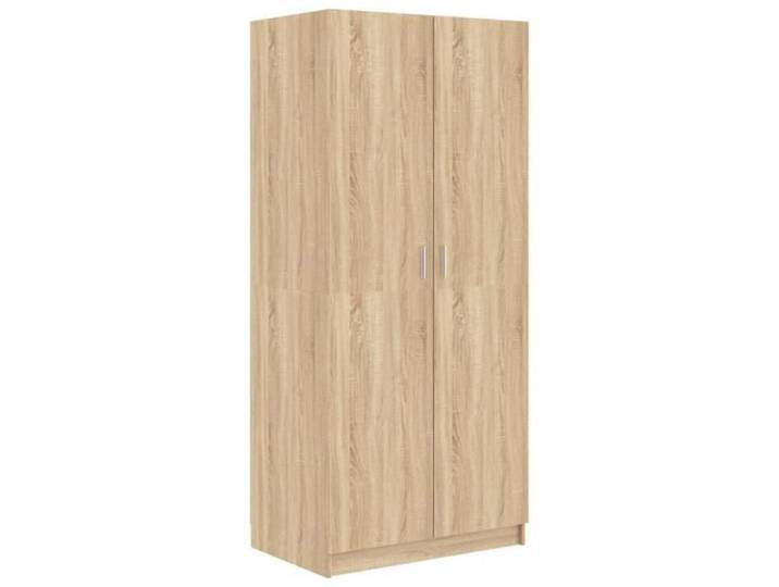 Garde-robe - SALALIS - Chêne sonoma - 2 portes - Haut compartiment - Penderie
