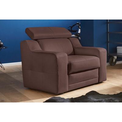 Sessel EXXPO - SOFA FASHION "Lotos, Loungesessel", braun (schoko), B:95cm H:92cm T:98cm, Sessel, Sessel, mit Kopf- bzw. Rückenteilverstellung