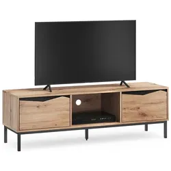 Vicco, TV Möbel, Lowboard Elvano, Eiche/Schwarz, 135.3 x 43.5 cm