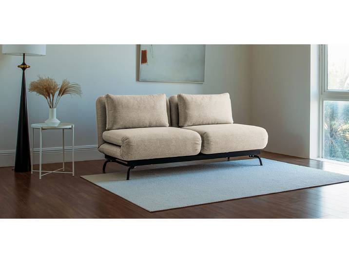 Schlafsofa COPPERFIELD mit Relaxfunktion Beige/Beige Webstoff Becca 184 x 78 x 85cm mit Schlaffunktion Modern