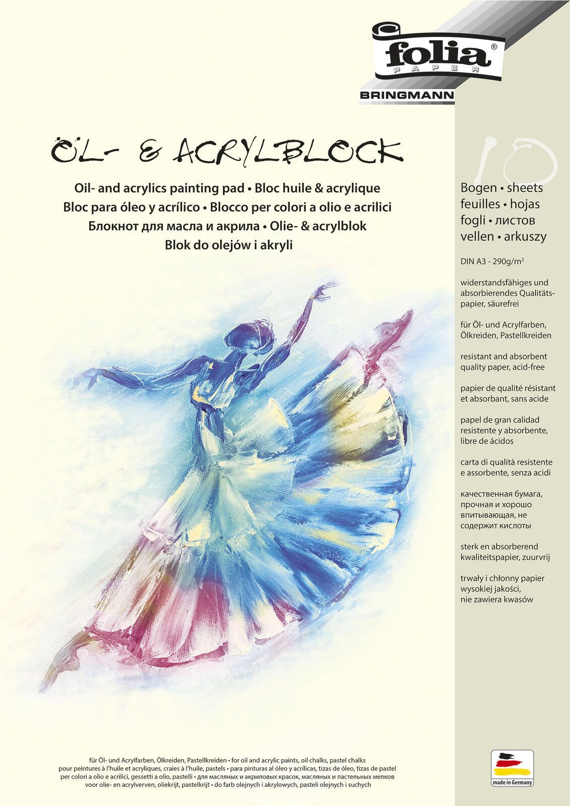 folia für Öl- und Acrylfarben Zeichenblock DIN A3 10 Blatt 8363