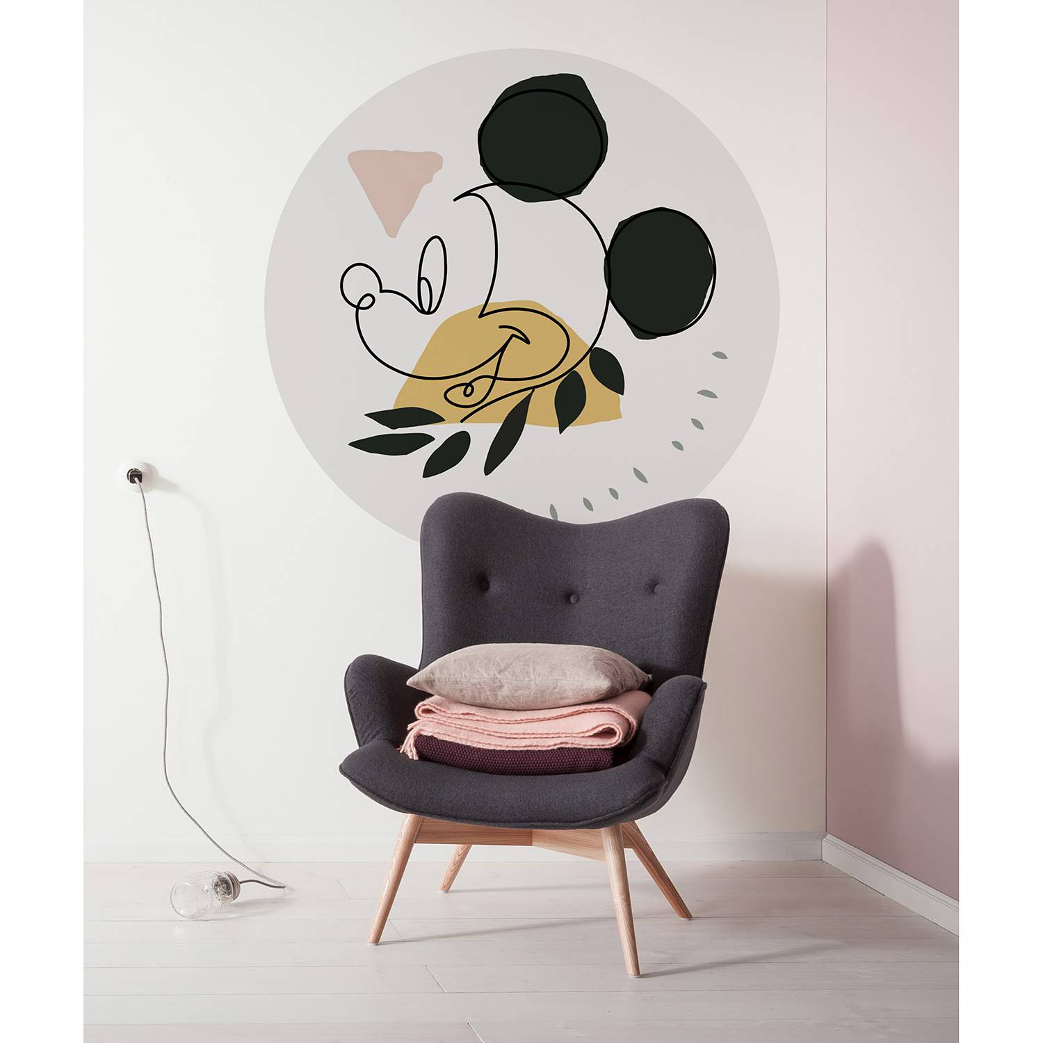 home24 Vlies-fotobehang Mickey Modern Art meerdere kleuren 128 x 128 cm