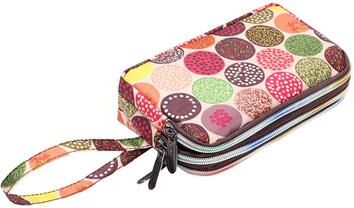 Discount Dollar Deals Women Handbag Print Canvas Wristlet Bag, Three Layer Long Wallet, Large Capacity Coin Purse, Waterproof 12