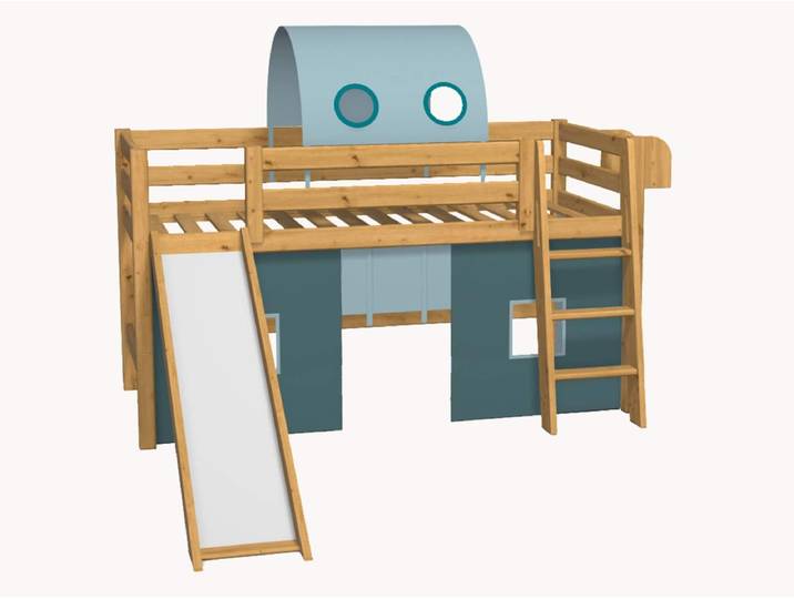 Hochbett-Konfigurator Kiddy - Spieltunnel - natur