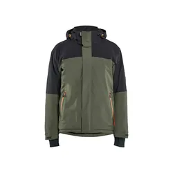 Stretch Winterjacke "STRIKER" - 3XL - waldgrün/rost