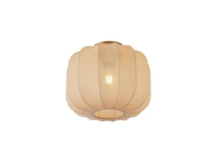 Qazqa japandi lampe de plafond en tissu beige 32cm Pluni