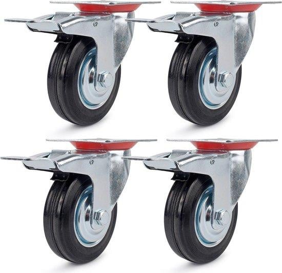 Famanu Zware transportwielen van rubber met 100 kg draagvermogen voor meubels