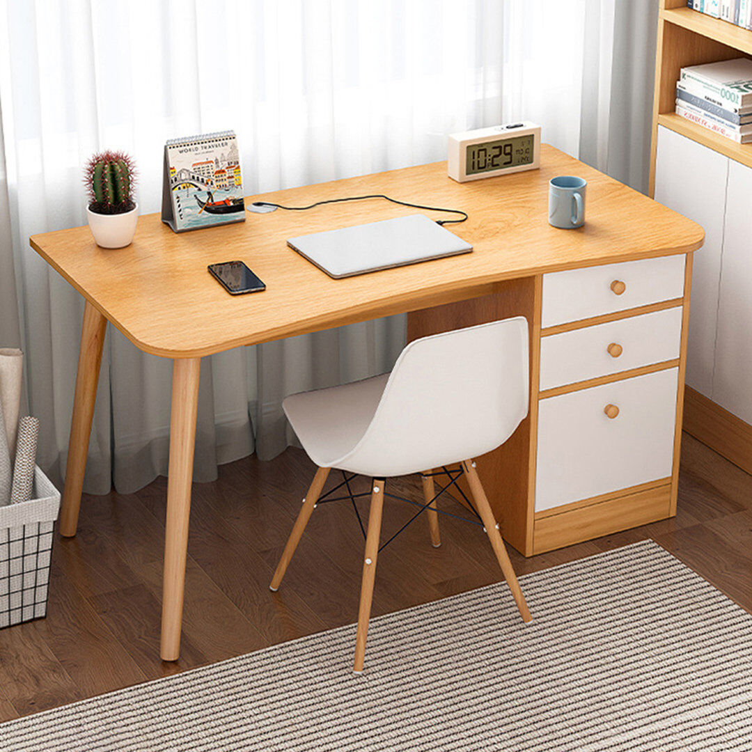 Brayden Studio MDF Computer Desk Beige 100cm H X 73cm W X 50cm D