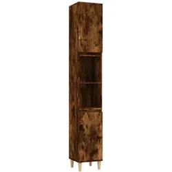 Helloshop26 - Badschrank 30 x 30 x 190 cm Holzwerkstoff Rauch Eiche 02_0006537