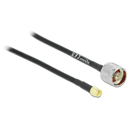 DeLOCK 89465 Koaxialkabel RG-58 5 m N plug SMA plug Schwarz