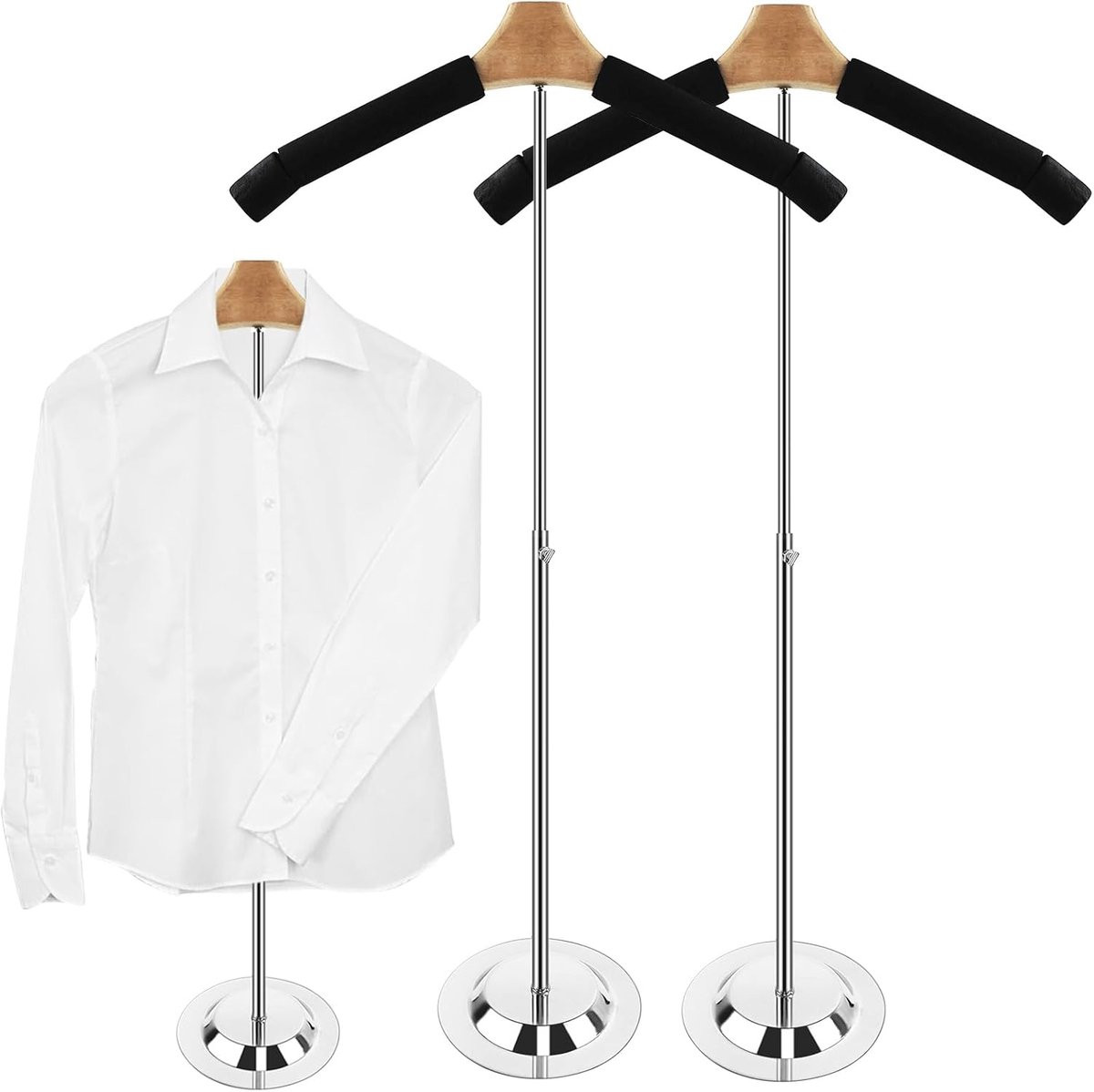 Verstelbare Kleding Display Stand Zwart - Hanger Rek - B/D/H: 48 x 70 cm