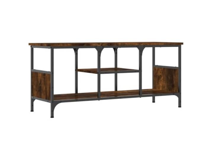 KUPTYERFG TV-Schrank Räuchereiche 100x35x45 cm Lowboard aus Holzwerkstoff Stilvolles TV-Board im Industrial Design für Wohnzimmer und Schlafzimmer mit Regalen für Mediengeräte und Dekoration.