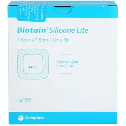 BIATAIN Silicone Lite Schaumverband 7,5x7,5 cm