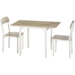 ESSGRUPPE, MDF, Stahl, Natur+Weiß
