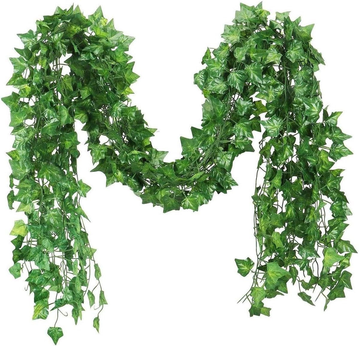 6 stuks Kunstmatige Klimop Guirlande 2 meter - Groene Kunststof Hangplant voor Muurdecoratie