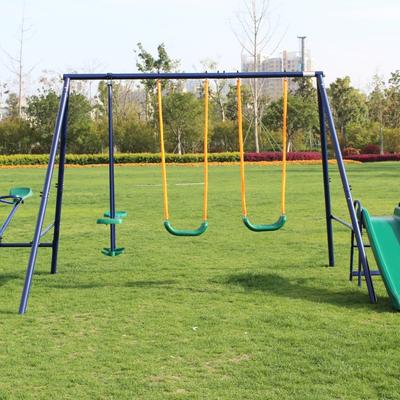 Modern Metal Blue Swing Set with Slide