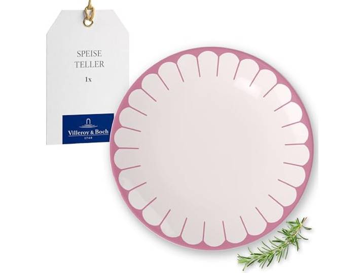 Villeroy & Boch - Fleur cassis Speiseteller pink, Spülmaschinenfest, Mikrowellensicher, Porzellanteller für Hauptgerichte, Großer Teller, Geschirr Keramik Stapelbar, Essteller, Premium Porzellan