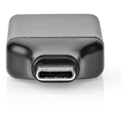 Nedis USB-C Adapter - USB 3.2 Gen 1 - USB-C Stecker - DisplayPort Buchse - 4K@60Hz - Rund - Vernickelt - Grau / Schwarz - Umschlag