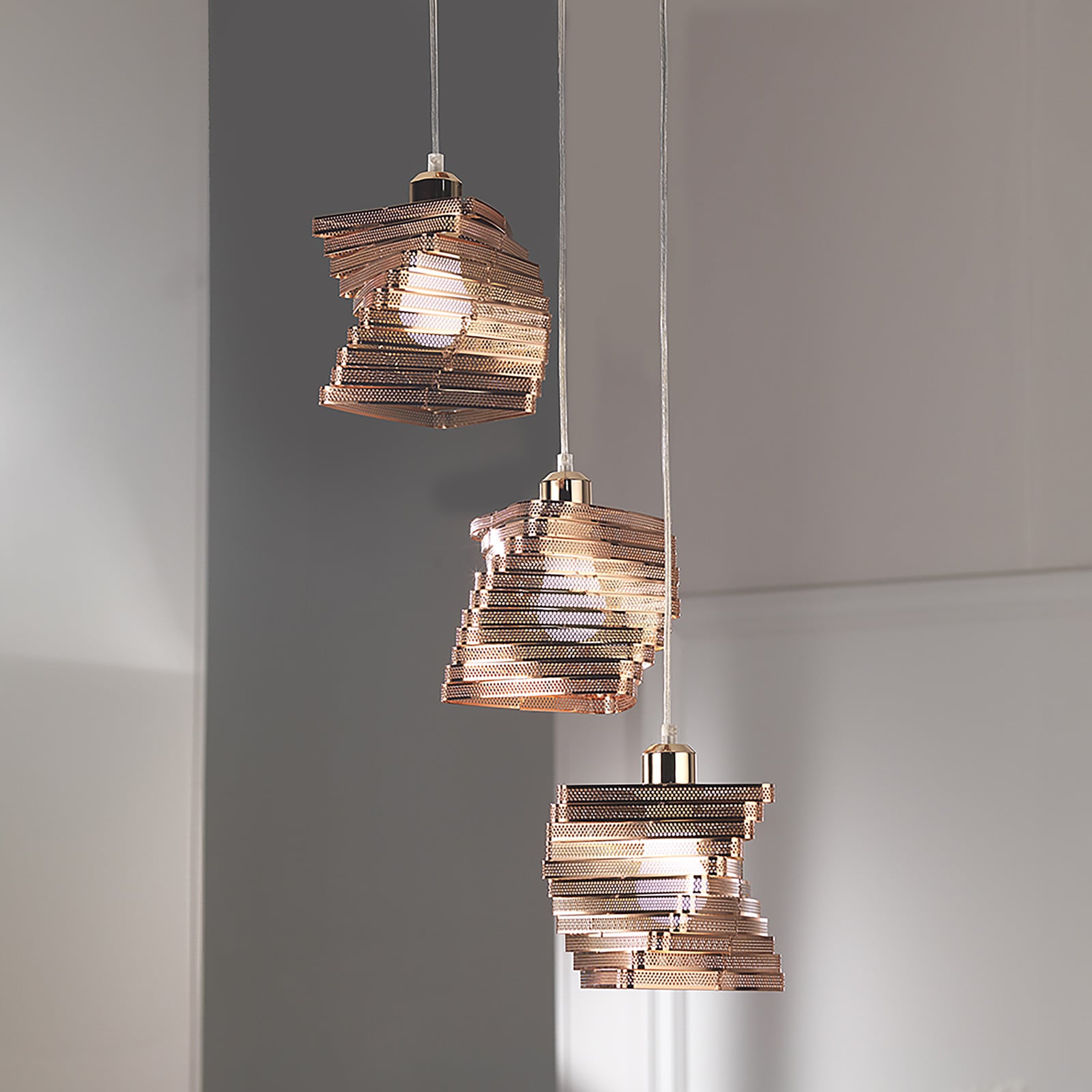 home24 Hanglamp Cartoccio koper, B: 44 cm, D: 44 cm, H: 120 cm