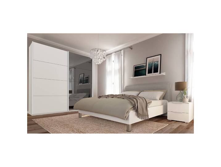 Schwebetürenschrank pure reflect+ 225 x 222cm Weiß/Alpinweiß 2 Türen