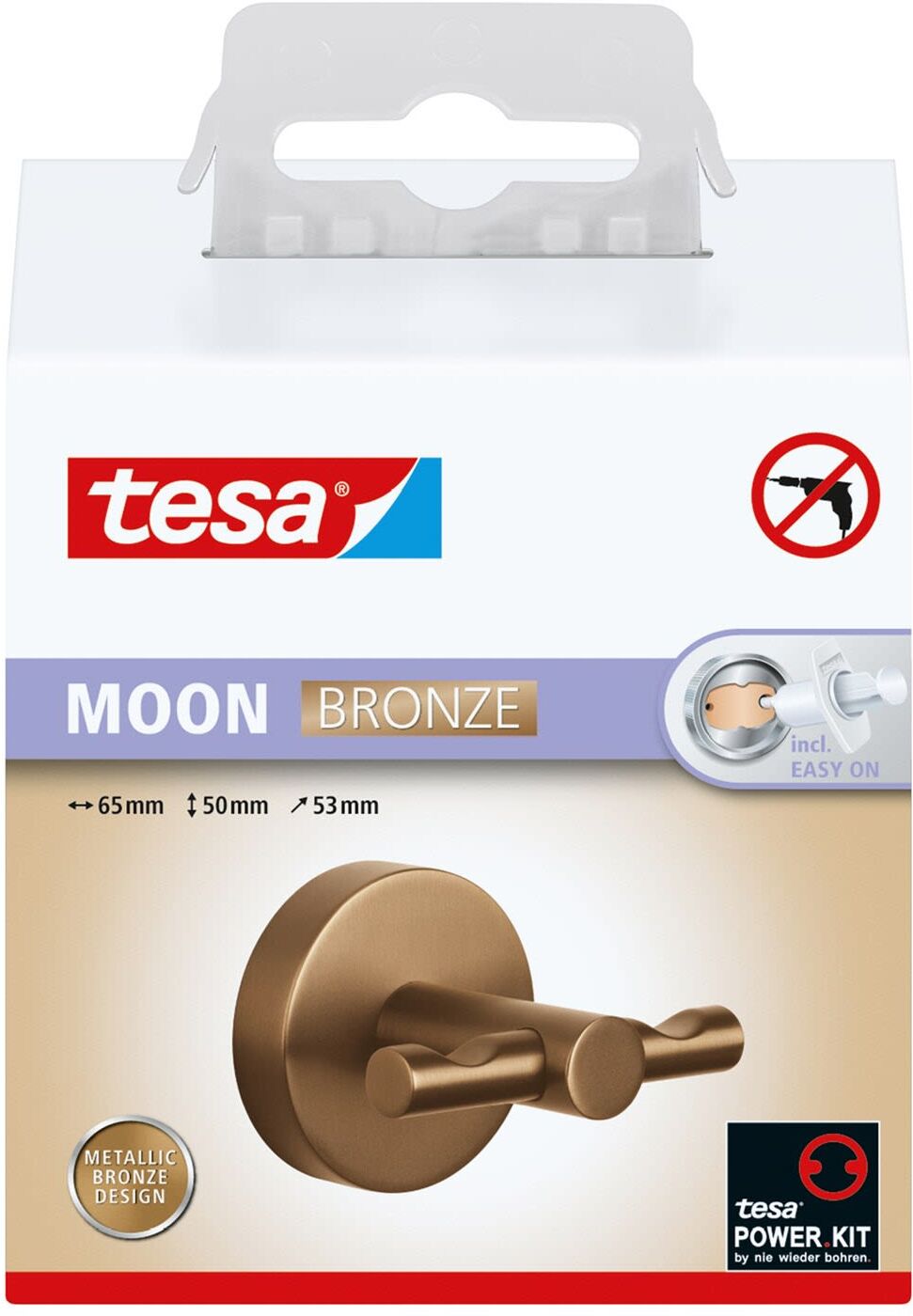 tesa MOON BRONZE Doppel-Handtuchhaken, Accessoires, 40604-00000-00, bronze - bronze