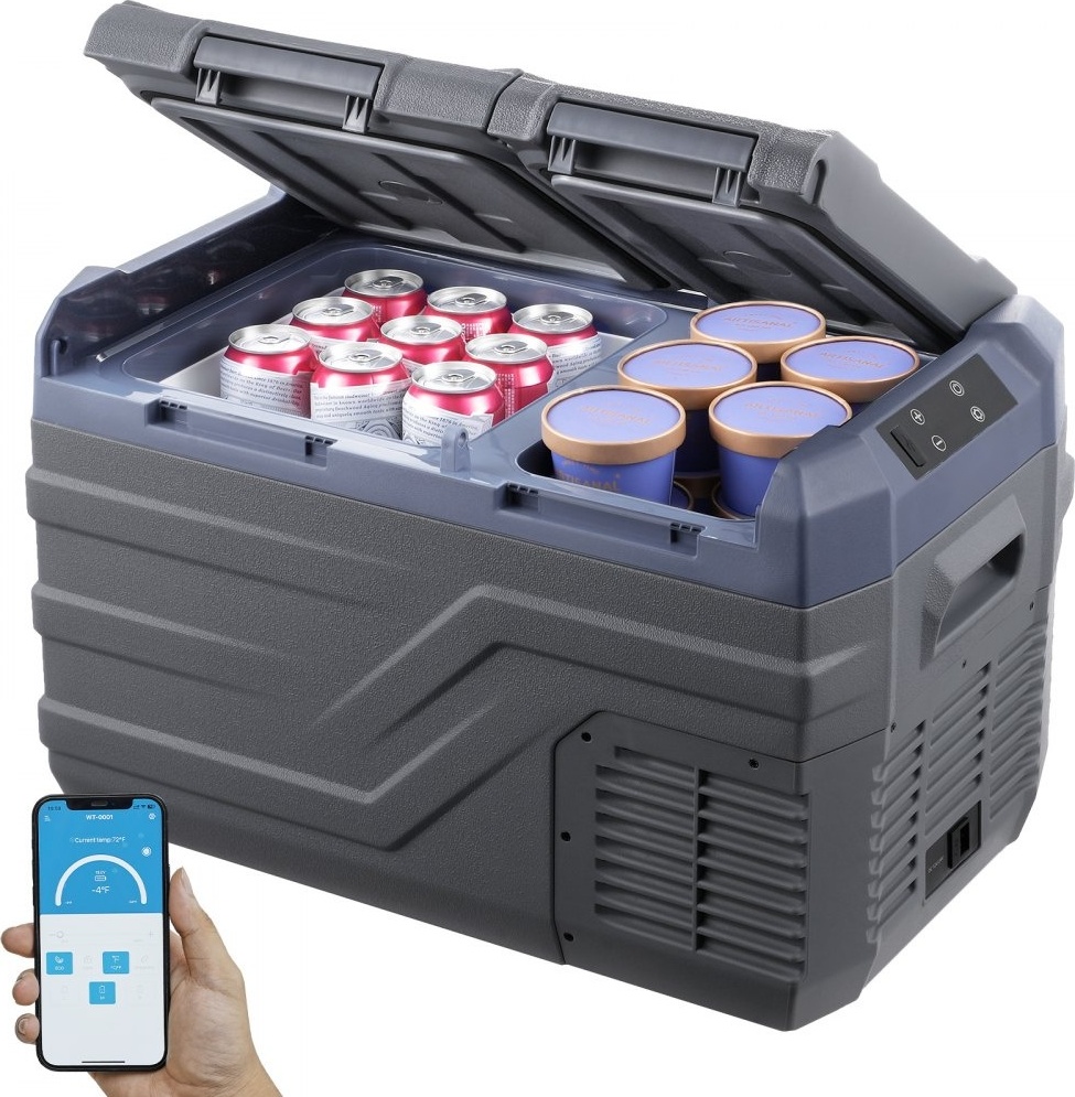Tragbarer Kühlschrank mit Gefrierfach - 35L Kühlbox für Auto - Dual Zone 60W - Ideal für Reisen und Camping