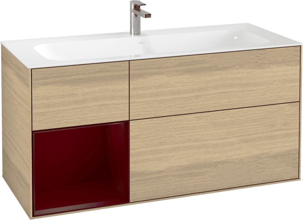 Villeroy und Boch Villeroy et Boch Finion Villeroy et Boch F060HBPC 119,6x59,1cm, étagère à gauche Peony , Oak Veneer