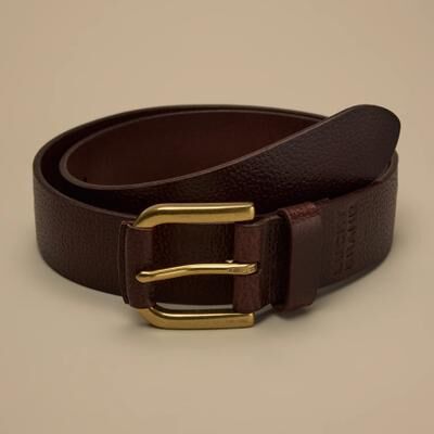 Lucky Brand Pebbled Belt - Men's Accessories Belts in Dark Brown, Size 34