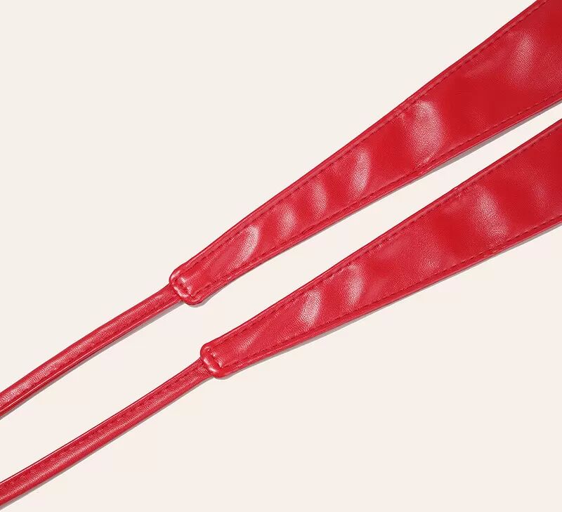 INF Stylischer PU-Leder-Obi-Gürtel, 360 cm Wickelgürtel für Damen Rot