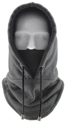 Inspired Living Winter Thermal Neck Warmer Fleece Balaclava Windproof Ski & Cycling Face Mask gray