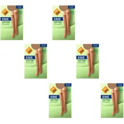 NUR DIE Damen Kniestrümpfe Kniestrümpfe Cotton 60 DEN 6er Pack