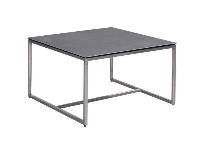 Novel Couchtisch, Anthrazit, Edelstahl, Metall, Glas, Keramik, quadratisch, eckig, 70x42x70 cm, Wohnzimmer, Wohnzimmertische, Couchtische, Couchtische Glas