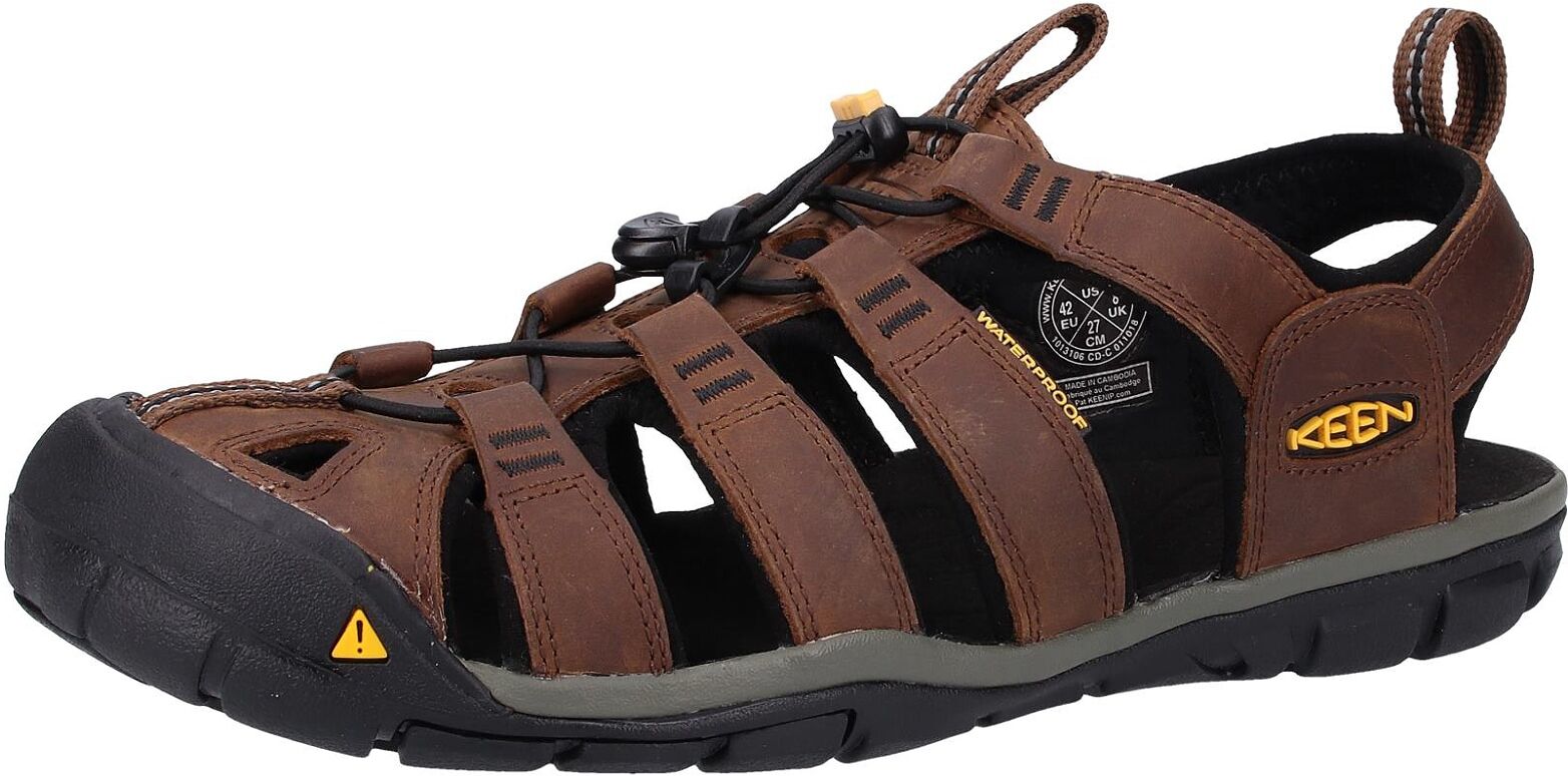 Sandale KEEN "Keen Sandalen Leder/Textil", Herren, Gr. 44,5, Textil, braun (dunkelbraun, schwarz), Leder, Textil, Schuhe Sandale