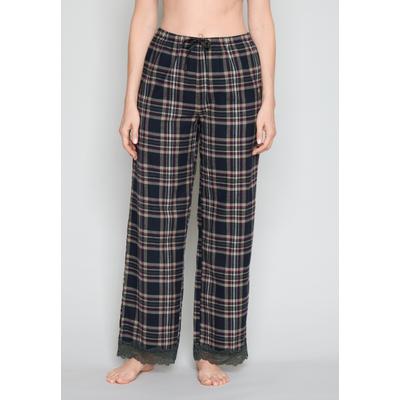 Pyjamahose JOOP "Alpine Mix & Match (woven cotton)", Damen, Gr. 44, N-Gr, schwarz (hellbraun), Flanell, Obermaterial: 100% Baumwolle, lang, Hosen Pyjamahose, mit alpinem Mix-&-Match-Charakter, aus Flanell