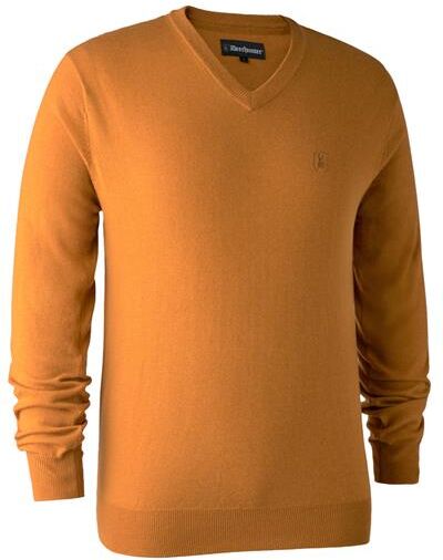 Deerhunter Mens Kingston Knit with V-Neck, Golden Oak