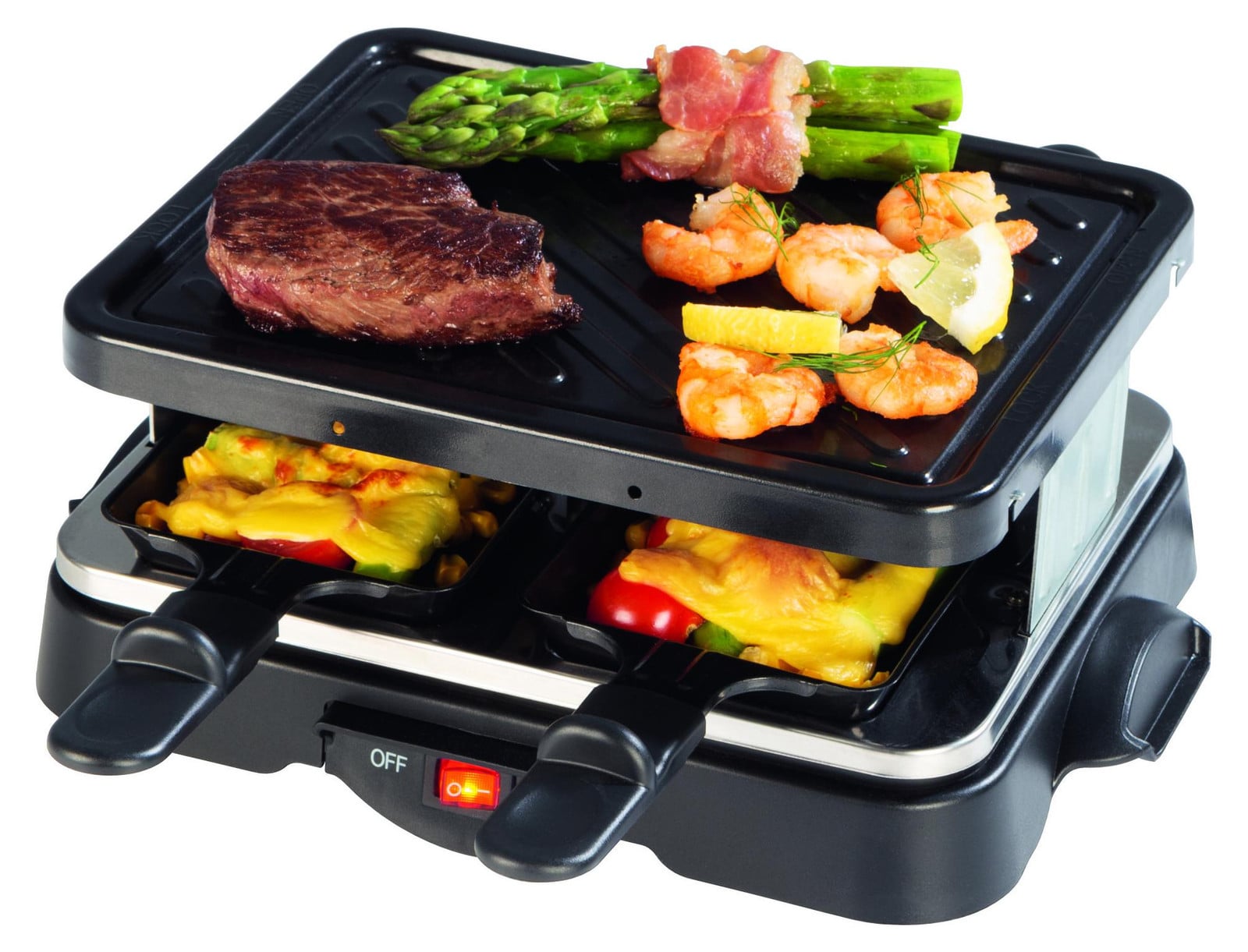 DS Produkte Cuisine Edition Raclette-grill voor 4 personen, Zwart