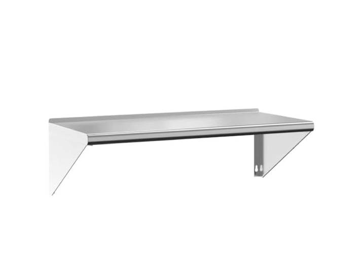 HKTMGDNG Wandregal Edelstahl 100x45x31 cm Schweberegal Silbern Platzsparendes Wandboard aus gebürstetem Metall für Küche und Restaurant. Bietet 70 kg Tragelast mit erhöhtem Schutzrand.