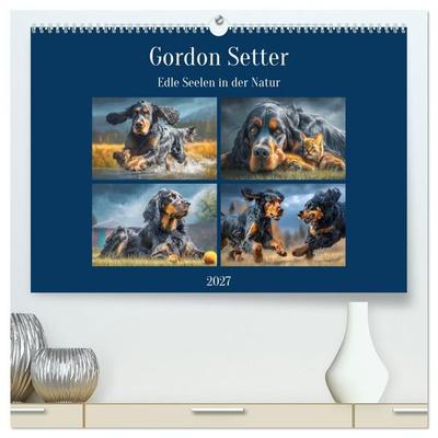 Gordon Setter. Edle Seelen in der Natur (hochwertiger Premium Wandkalender 2027 DIN A2 quer), Kunstdruck in Hochglanz