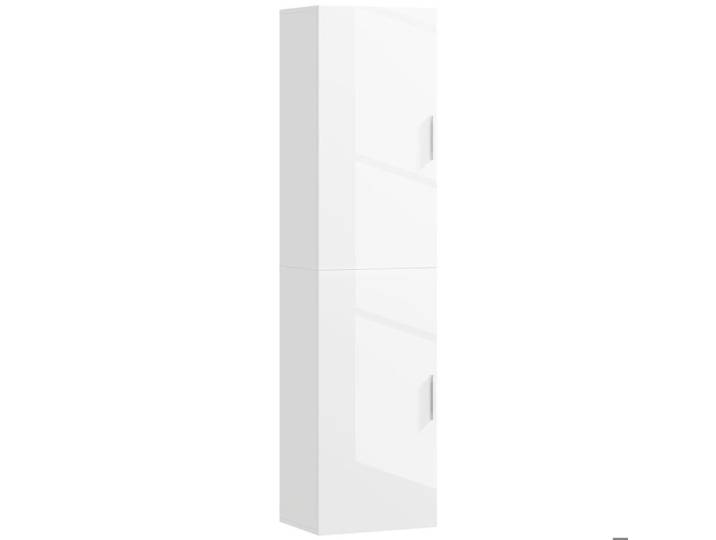 CollaHausse Colonne de Bain Murale Blanche 40x30x160 cm avec Étagères Réglables et 2 Portes