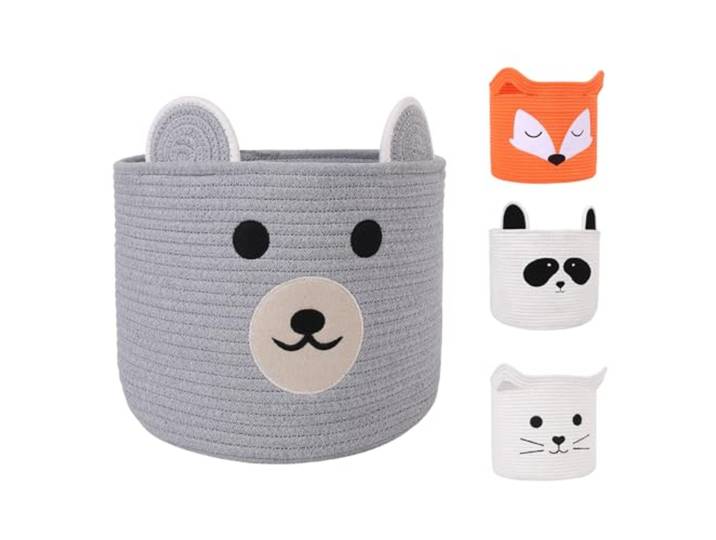 ACOHSY Panier Rangement Enfant 30x30 cm-Panier à Linge Pliable\,Multifonction pour Jouets et Vêtements\, Compatible avec Kallax-Léger et Pratique(ours grizzly)