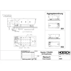 Hoesch Whirlwanne Spectra Rechteck 1700x800 3665E.010305002