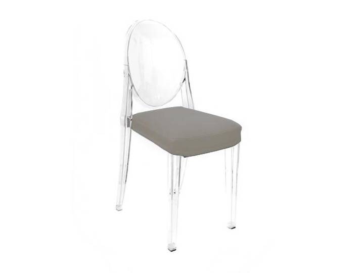 MYAREADESIGN set de 4 chaises KARTELL VICTORIA GHOST avec coussins IL CUSCINO (Tourterelle cod. 05 - Eco-cuir Greta)