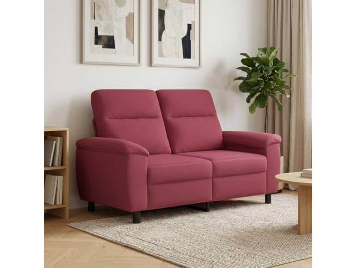 Sofa Weinrot 158 x 90 x 95 cm Stoff Metallrahmen,Polyesterbezug,Armlehnen,klare Linien,Wohnzimmer