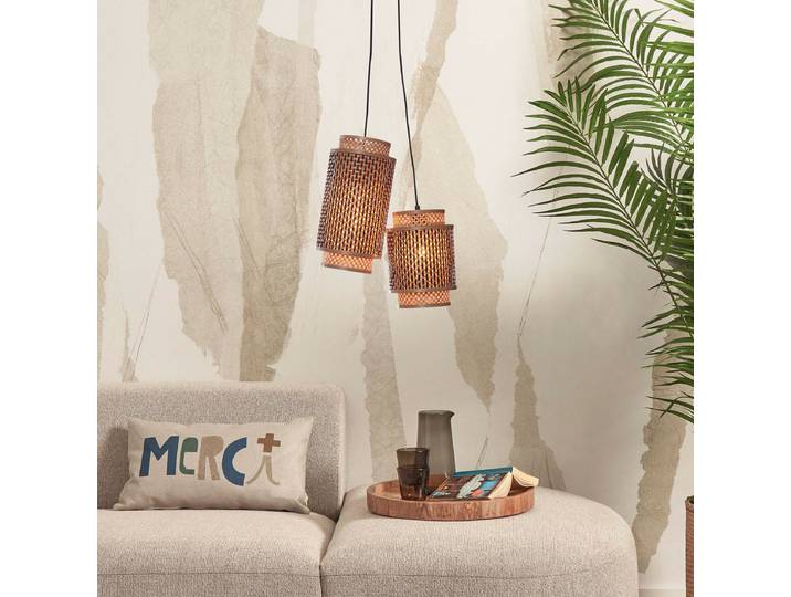 GOOD&MOJO Hanglamp Bhutan 2-lamps, Bamboe - Naturel