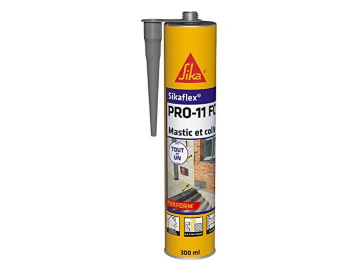 SIKA - Mastic polyuréthane PU tout en 1 - Sikaflex PRO 11 FC Purform Gris Béton - Collage puissant - Mastic multi-matériaux - Etanche - Intérieur et Extérieur - Construction et Bricolage - 300ml