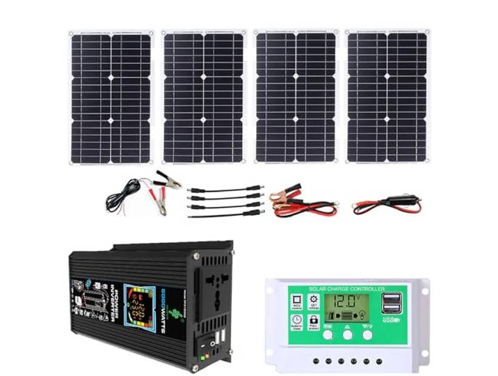 6000-W-Solarstrom-Kit mit 100-W-Panel und 50-A-Controller(Black)