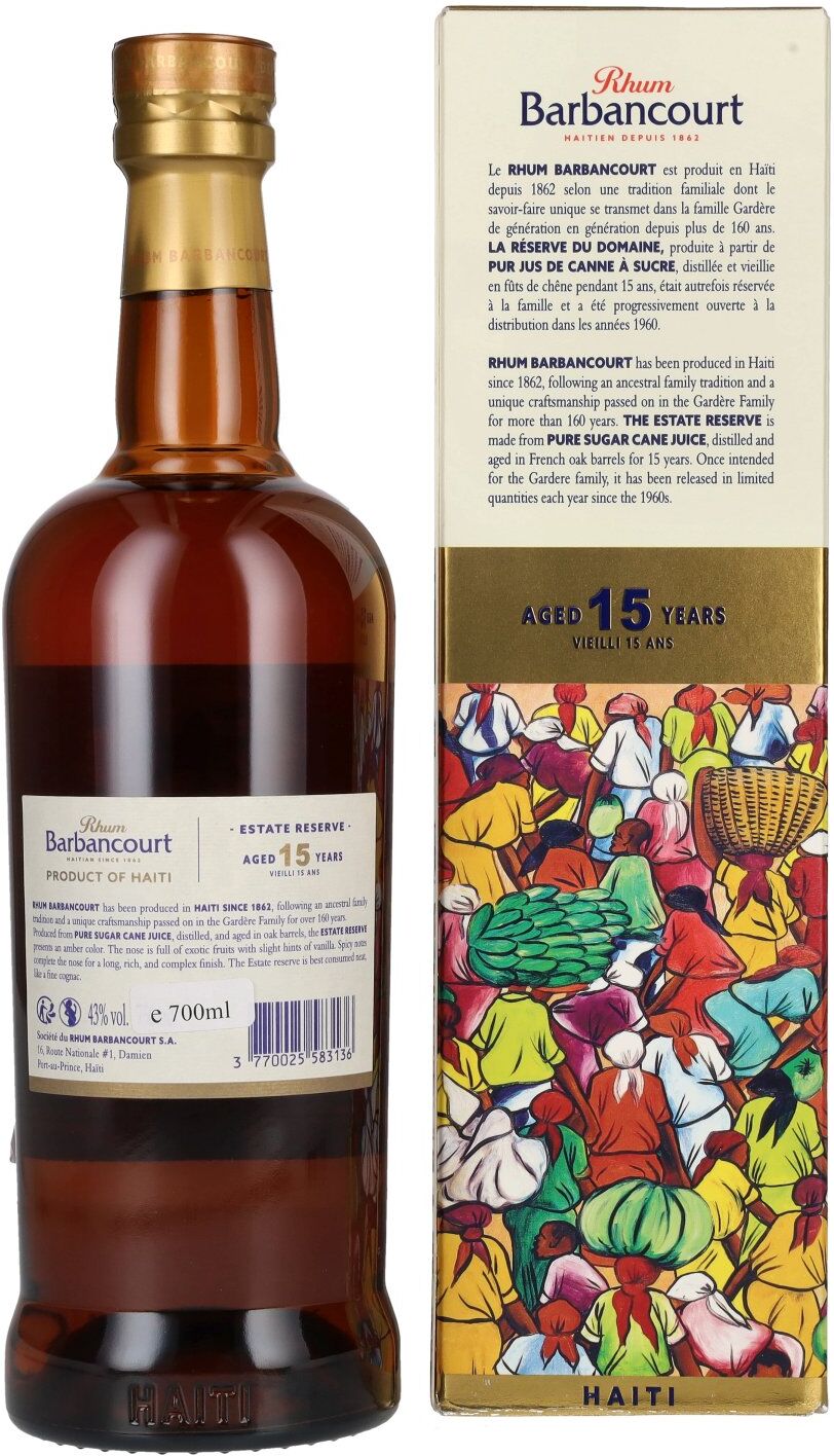 Barbancourt Rhum Barbancourt 15 Years Old Réserve du Domaine Rhum 43% Vol. 0,7l in Geschenkbox